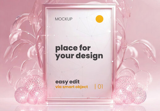 3d Art Vertical Poster Mockup 22