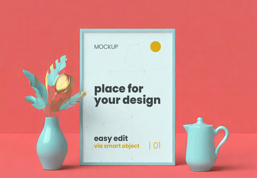 3d Art Vertical Poster Mockup 29