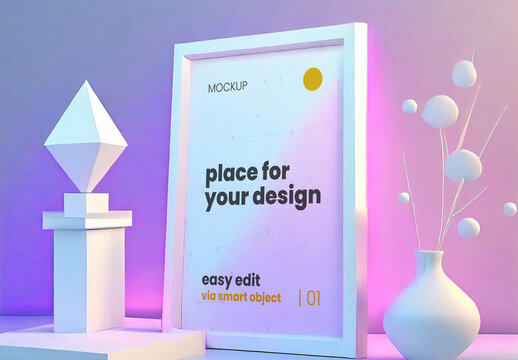 3d Art Vertical Poster Mockup 31