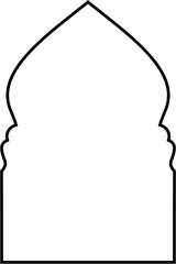 Islamic Arch Design Thin Line Black stroke silhouettes Design pictogram symbol visual illustration