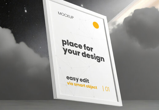 3d Art Vertical Poster Mockup 36