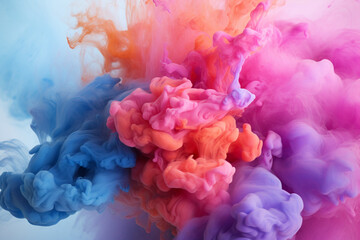 Freeze motion of colour dye cloud
