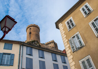 La tour ronde du château de Foix, Ariège, France