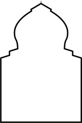 Islamic Arch Design Thin Line Black stroke silhouettes Design pictogram symbol visual illustration