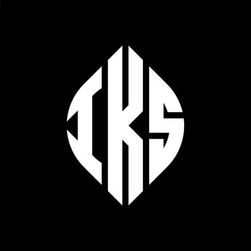 IKS circle letter logo design with circle and ellipse shape. IKS ellipse letters with typographic style. The three initials form a circle logo. IKS circle emblem abstract monogram letter mark vector.