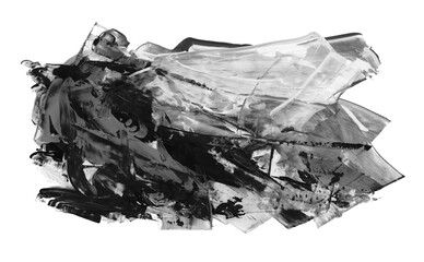 Art Watercolor and Acrylic smear brushstroke blot. Abstract texture black and white color stain painting background.