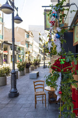 Street in Limassol Old Town at Christmas season, Cyprus