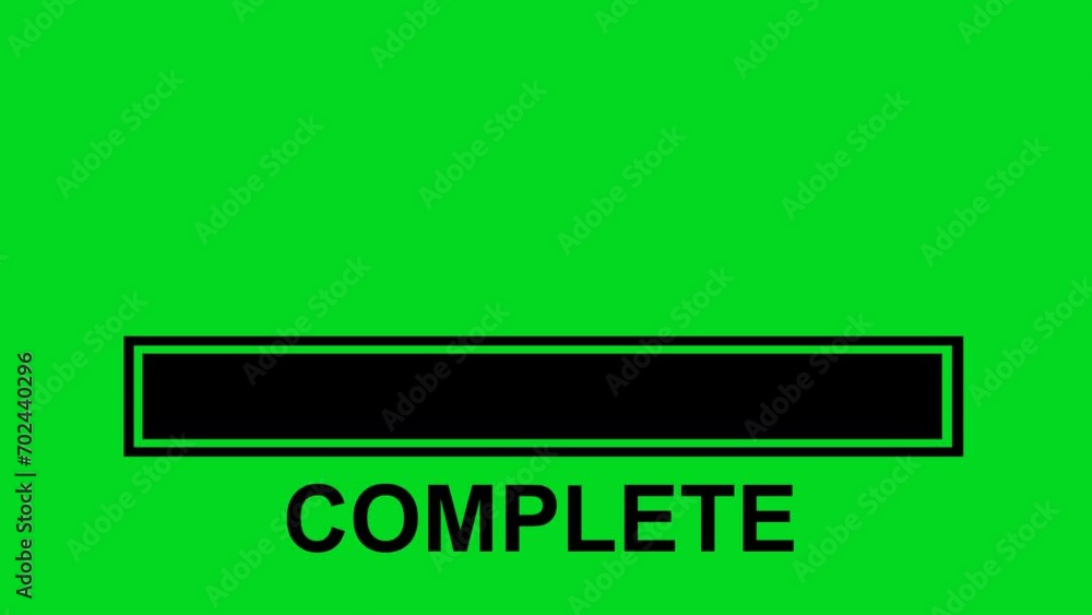 Poster video animation black icon system update with gears turning and bar progress complete. on a green ch