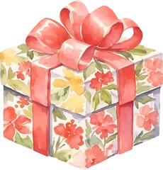 Gift box illustration created with Generative AI technology