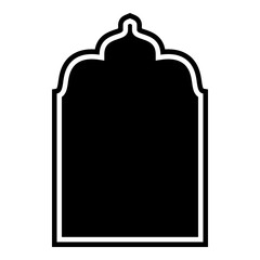 Islamic Arch Design Glyph with outline Black Filled silhouettes Design pictogram symbol visual illustration