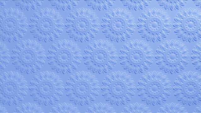 Blue Rococo Pattern Background.