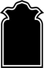 Islamic Arch Design Glyph with outline Black Filled silhouettes Design pictogram symbol visual illustration