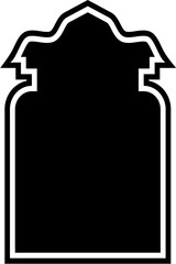 Islamic Arch Design Glyph with outline Black Filled silhouettes Design pictogram symbol visual illustration