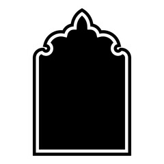 Islamic Arch Design Glyph with outline Black Filled silhouettes Design pictogram symbol visual illustration