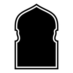 Islamic Arch Design Glyph with outline Black Filled silhouettes Design pictogram symbol visual illustration