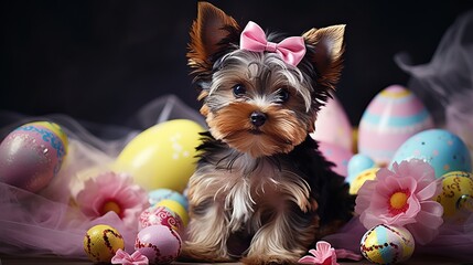 adorable easter pet  playful and festive portrait with bright illumination and joyful atmosphere