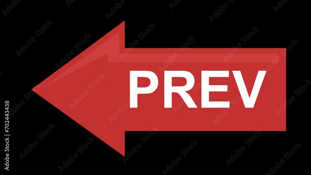 Poster video arrow animation with prev text, on a transparent background with zero alpha channel
