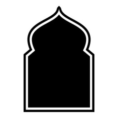 Islamic Arch Design Glyph with outline Black Filled silhouettes Design pictogram symbol visual illustration