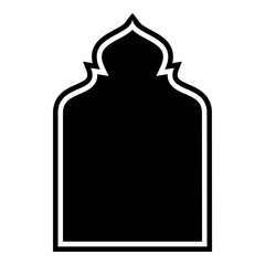 Islamic Arch Design Glyph with outline Black Filled silhouettes Design pictogram symbol visual illustration