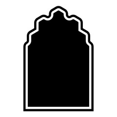 Islamic Arch Design Glyph with outline Black Filled silhouettes Design pictogram symbol visual illustration