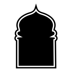 Islamic Arch Design Glyph with outline Black Filled silhouettes Design pictogram symbol visual illustration