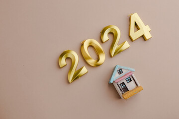 2024 text background. New year and business concept strategy.