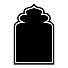 Islamic Arch Design Glyph with outline Black Filled silhouettes Design pictogram symbol visual illustration