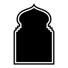 Islamic Arch Design Glyph with outline Black Filled silhouettes Design pictogram symbol visual illustration