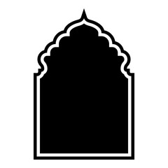 Islamic Arch Design Glyph with outline Black Filled silhouettes Design pictogram symbol visual illustration