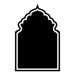 Islamic Arch Design Glyph with outline Black Filled silhouettes Design pictogram symbol visual illustration