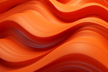 3d illustration of a orange geometric lines, stripes similar to waves . futuristic shape, abstract modeling