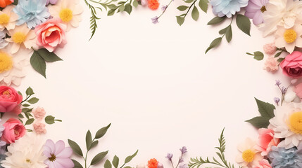 Floral frame with decorative flowers, decorative flower background pattern, floral border background