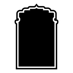 Islamic Arch Design Glyph with outline Black Filled silhouettes Design pictogram symbol visual illustration