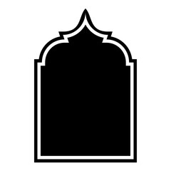 Islamic Arch Design Glyph with outline Black Filled silhouettes Design pictogram symbol visual illustration