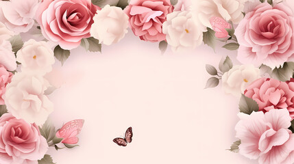 Floral frame with decorative flowers, decorative flower background pattern, floral border background