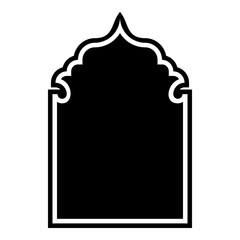 Islamic Arch Design Glyph with outline Black Filled silhouettes Design pictogram symbol visual illustration