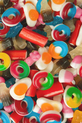 Tasty mix of jelly colorful candies.