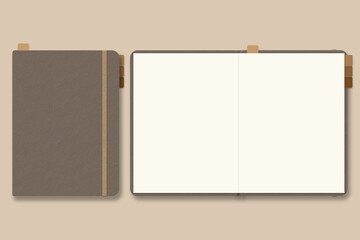 Digital Planner mockup, with place. Blank mock up with Cover.