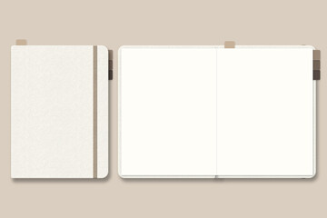 Digital Planner mockup, with place. Blank mock up with Cover.
