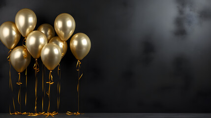 Luxury Golden Balloons on Elegant Background