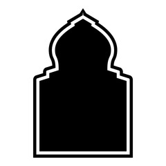 Obraz premium Islamic Arch Design Glyph with outline Black Filled silhouettes Design pictogram symbol visual illustration