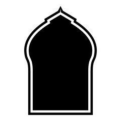 Islamic Arch Design Glyph with outline Black Filled silhouettes Design pictogram symbol visual illustration