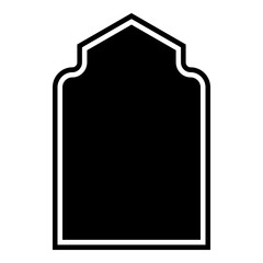 Islamic Arch Design Glyph with outline Black Filled silhouettes Design pictogram symbol visual illustration