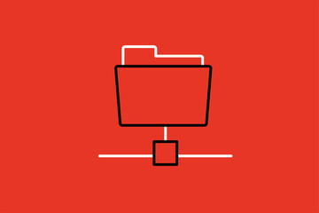 file manager connection illustration in flat style design. Vector illustration.	
