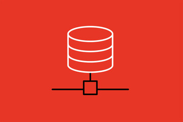 database connection illustration in flat style design. Vector illustration.	