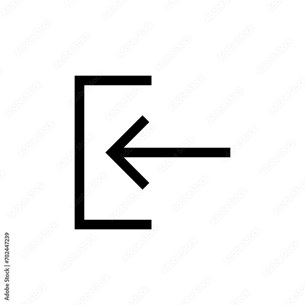 Aufkleber arrow Login account icon - Enter symbol, log in icon button - arrow and door icon entry symbols in thin line, outline and stroke style for apps and website