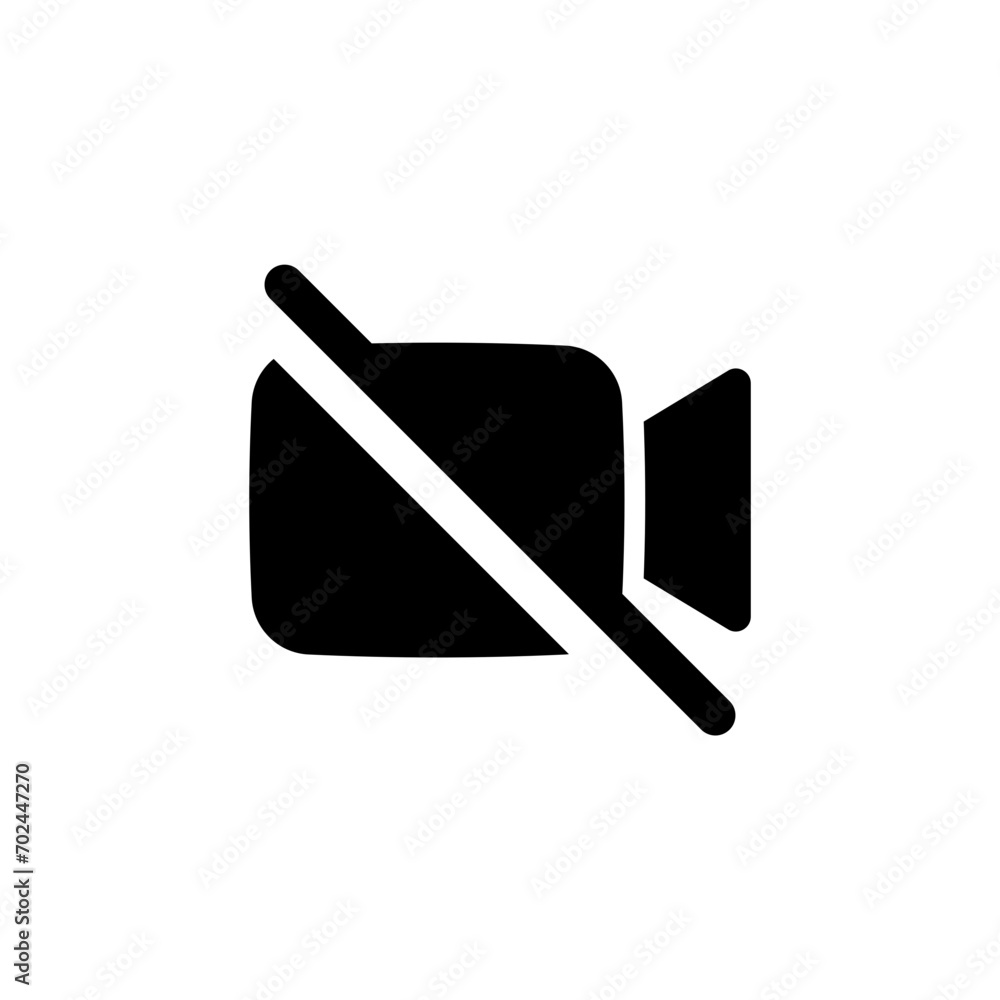 Aufkleber no camera video icon for streaming , facetime icons video call symbol - recording not allowed - video cam off icon button - no record camera icon