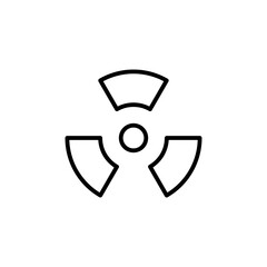 Radiation icon button, radioactive sign nuclear icon symbol