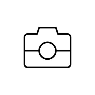 Camera icon, Photo camera symbol, snapshot icon in thin line, outline and stroke style for apps and website	