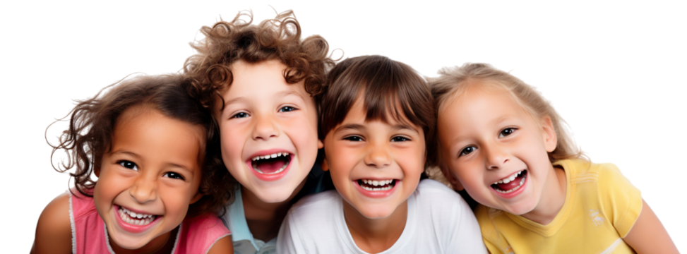 Happy kids having fun, cut out